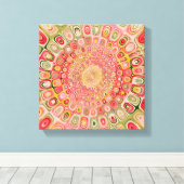 Toile Moderne Abstrait Mandala Aquarelle Pastel Rose (Insitu (Plancher de Bois))