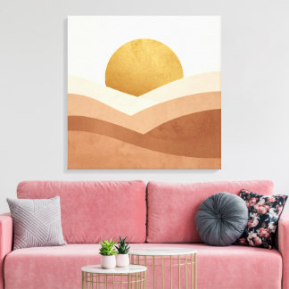 Toile Moderne Bohème Lever de Soleil | Neutre Chau