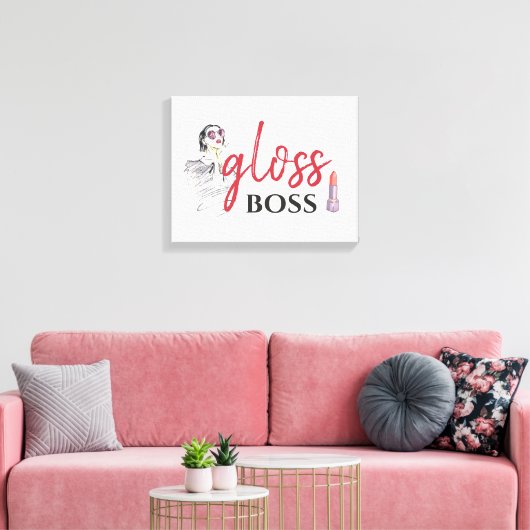 Toile Moderne brillant Boss Girl Black Red Funny World A (Insitu(Salon))