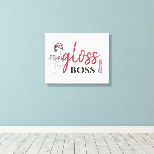 Toile Moderne brillant Boss Girl Black Red Funny World A (Insitu (Plancher de Bois))