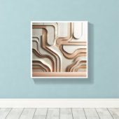 Toile Moderne chemins géométriques 3D abstraits - Crème (Insitu (Plancher de Bois))