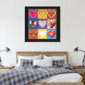 Toile moderne coeurs multicolores (Insitu(Chambre))