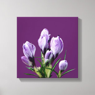 Toile Moderne crocus violet floral tendance numérique de