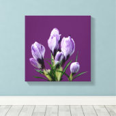 Toile Moderne crocus violet floral tendance numérique de (Insitu (Plancher de Bois))