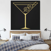 Toile Moderne de milieu de siècle Or 2 Martini olive (Insitu(Chambre))