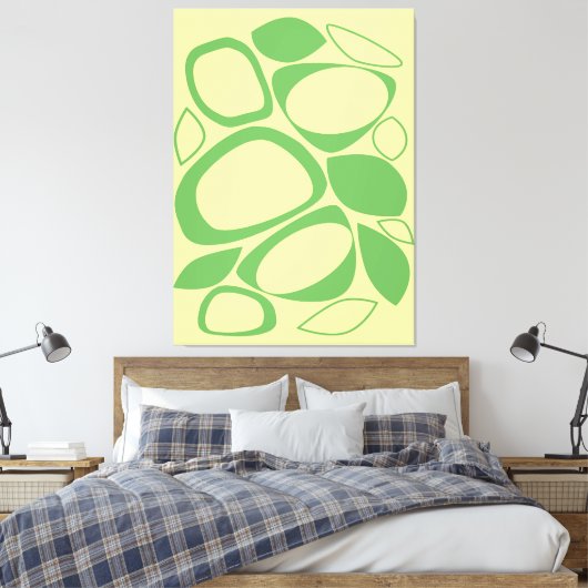 Toile Moderne Design Vert Jaune Motif Abstrait (Insitu(Chambre))