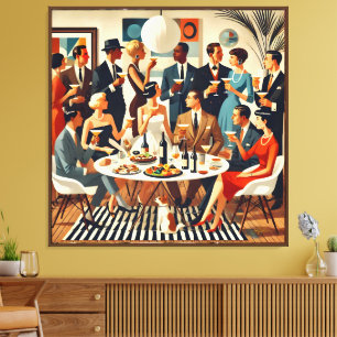 Toile Moderne du milieu du siècle Les intellectuels du M