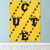 Toile Moderne élégant jaune noir design mignon (Insitu (Plancher de Bois))