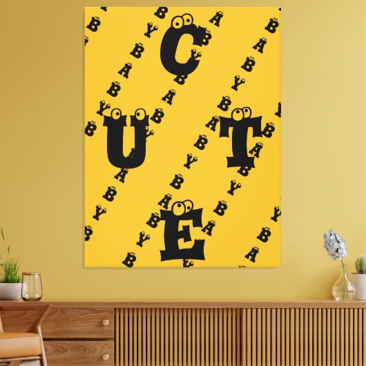 Toile Moderne élégant jaune noir design mignon (Insitu(Salon))