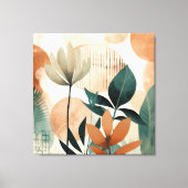 Toile Moderne Florale Rétro du milieu du siècle (Recto)