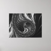 Toile Moderne Fractal noir blanc métal Nautilus Swirl (Recto)