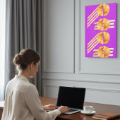 Toile Moderne géométrique abstrait orchidée or de milieu