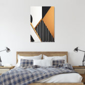 Toile Moderne Géométrique Abstraite Noir et Brun Clair (Insitu(Chambre))