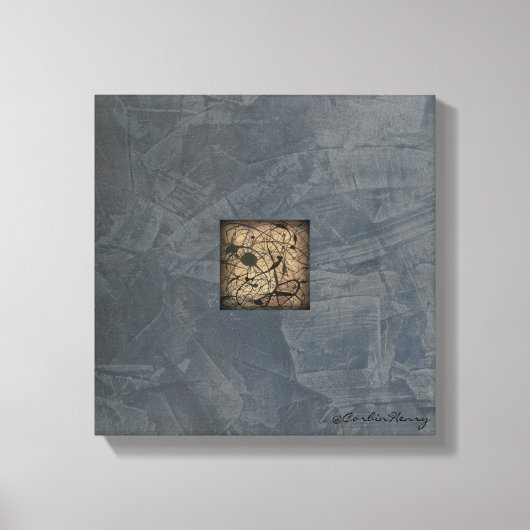Toile Moderne Grise Ardoise - Style Pollock (Recto)