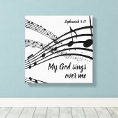 Toile Moderne MON DIEU CHANTE SUR MOI Christian (Insitu (Plancher de Bois))