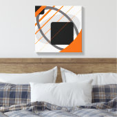 Toile moderne orange gris noir blanc cassé envelop (Insitu(Chambre))
