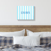 Toile Moderne rayures bleu clair et blanc Nom (Insitu(Chambre))