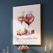 Toile Moderne Romantique mignon Coeur Rouge Valentines J