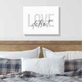 Toile Moderne, simple, cool, design urbain Amour Detroit (Insitu(Chambre))