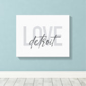 Toile Moderne, simple, cool, design urbain Amour Detroit (Insitu (Plancher de Bois))