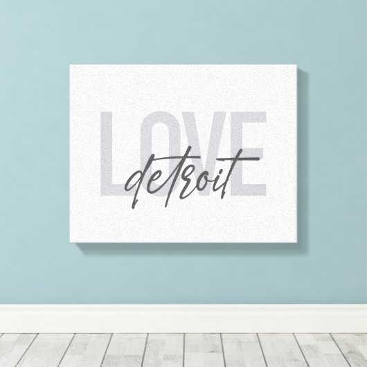 Toile Moderne, simple, cool, design urbain Amour Detroit (Insitu (Plancher de Bois))