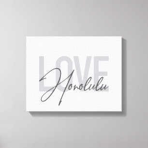 Toile Moderne, simple, design urbain cool Love Honolulu