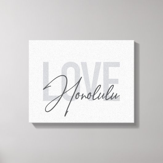Toile Moderne, simple, design urbain cool Love Honolulu (Recto)