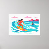 Toile Moderne surf tropical rétro 02 (Recto)