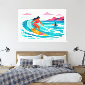 Toile Moderne surf tropical rétro 02 (Insitu(Chambre))