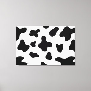 Toile Moderne taches de vache abstraites noir et blanc d