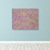 Toile Moderne tendance Art Abstrait rose jaune vert (Insitu (Plancher de Bois))