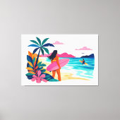 Toile Moderne tropical rétro surf 03 (Recto)