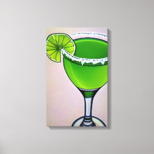 Toile Moderne Vert Groovy Liquide Margarita Art Grand