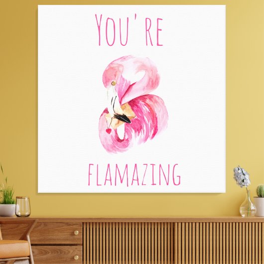 Toile Moderne Vous Flamazirez Beauté Flamant rose rose (Insitu(Salon))