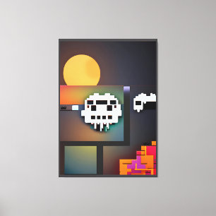 Toile Moderniste Neuralité Synthwave