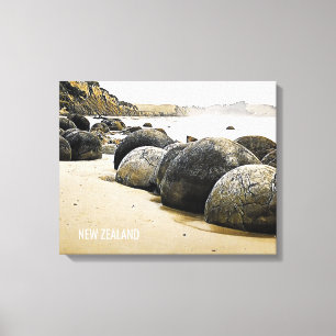 Toile Moeraki Boulders Voyage en Nouvelle-Zélande