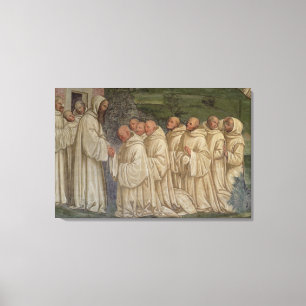 Toile Moines bénédictins, de la vie de St Benoît (
