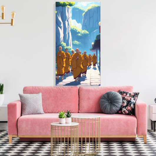 Toile Moines pour la paix (Insitu(Salon))