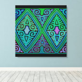 Toile Mola diamant indien Kuna (Insitu (Plancher de Bois))