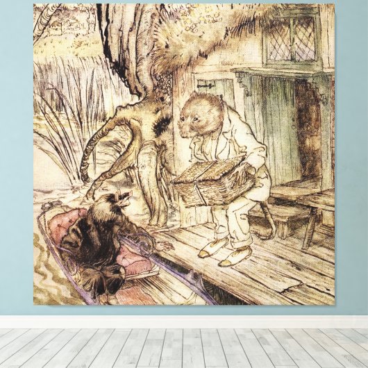 Toile Mole et Ratty en bateau par Arthur Rackham (Insitu (Plancher de Bois))