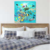 Toile Molokini Cove Hawaiian Tropical Fish Sea Turtle (Insitu(Chambre))