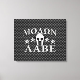 Toile Molon Labe Casque guerrier spartiate 5 étoiles Car