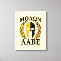Molon Labe Laurels en Masque Spartiate Accent beig