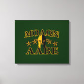 Toile Molon Labe Spartan Warrior 5 étoiles vert (Recto)