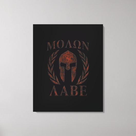 Toile Molon Labe Spartan Warrior Mask Laurels Fer (Recto)