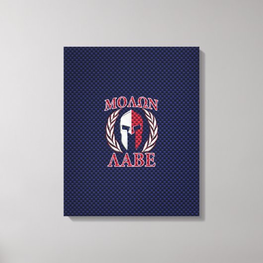 Toile Molon Labe Spartan Warrior Style fibre de carbone (Recto)