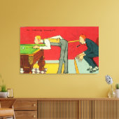 Toile Moment angoissant, Cue de piscine frappant une têt (Insitu(Salon))