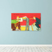 Toile Moment angoissant, Cue de piscine frappant une têt (Insitu (Plancher de Bois))