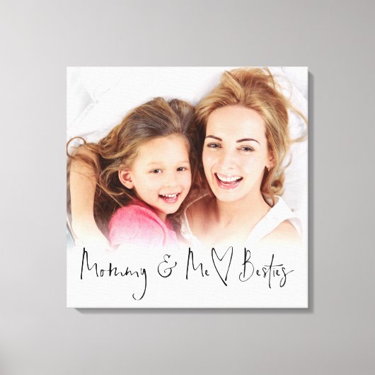 Toile Mommy and Me Besties Photo Overlay Coeur Script (Recto)
