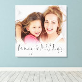 Toile Mommy and Me Besties Photo Overlay Coeur Script (Insitu (Plancher de Bois))